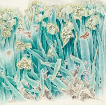 《回春》 67cm×67cm 1992年 纸本设色
《回春》 67cm×67cm 1992年 纸本设色