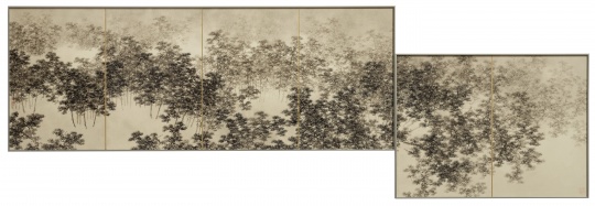 管伟邦 《松山烟云》六屏 60x40cmx6 水墨鸟の子画卡 2018
管伟邦 《松山烟云》六屏 60x40cmx6 水墨鸟の子画卡 2018