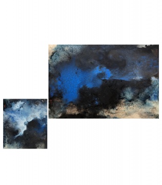 管伟邦《空山清音 双屏》27x24cm(L), 40x6cm(R) 水墨设色鸟の子画卡 2018
管伟邦《空山清音 双屏》27x24cm(L), 40x6cm(R) 水墨设色鸟の子画卡 2018
