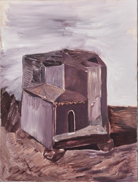 《错屋NO.171111,》80x60cm,布面丙烯、老木板 2017
