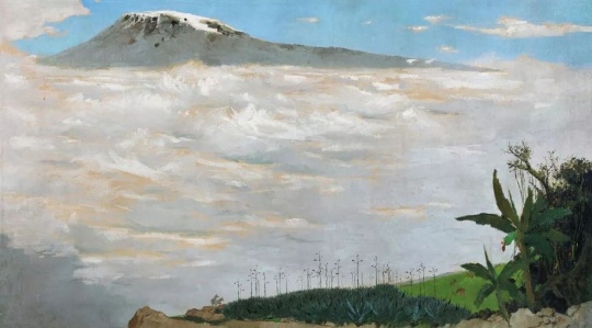 《乞力马扎罗雪山》 100×180 cm  布面油画  1975年
