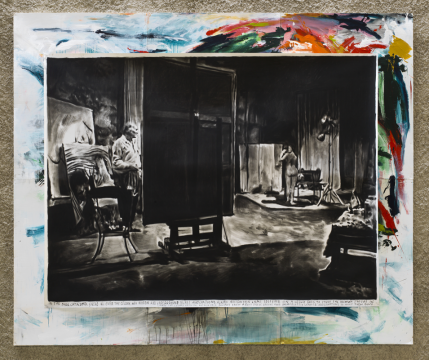 瑞纳斯·凡·德·维尔德《黑暗的地下墓穴遍布整个殖民地》纸本炭笔，220×300cm 2016 独版，图片由国王画廊提供
