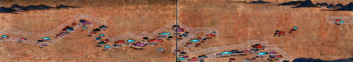 郝建涛 《混沄之往》 30×85cm×2 布面综合材料 2016
郝建涛 《混沄之往》 30×85cm×2 布面综合材料 2016