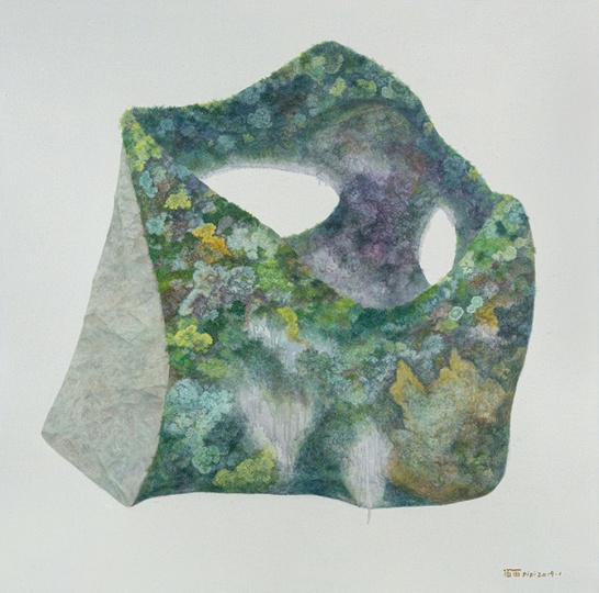 《被显露的石头》 100×100cm 布面油画 2019
