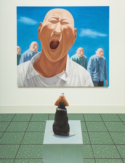 房培鑫《观看中国现当代艺术—方力钧》130×100cm 布面油画、丙烯 2018
房培鑫《观看中国现当代艺术—方力钧》130×100cm 布面油画、丙烯 2018