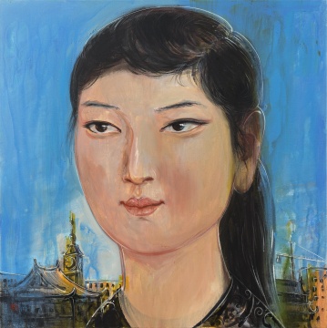 《大同女子王菊英》 120x120cm   布面丙烯 2015 

