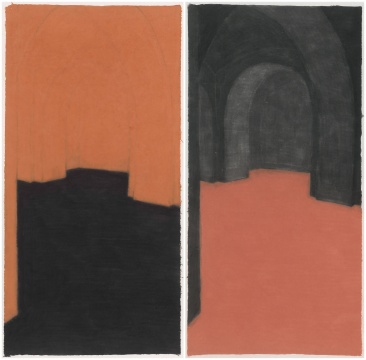 《欲前行》 192.5×98cm×2 纸本设色 2014
《欲前行》 192.5×98cm×2 纸本设色 2014
