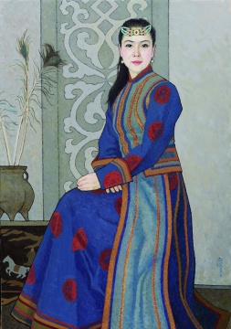 靳尚谊《蒙古族公主》100×70cm 布面油彩 2015 中国美术馆藏
