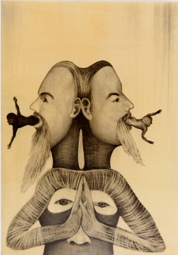 桑德拉·瓦斯奎兹·德拉·霍拉 Sandra Vásquez de la Horra  1967 智利/德国 《利维坦》  99.5×70 cm 蜡纸上石墨 2014 由麦克·哈斯画廊提供 