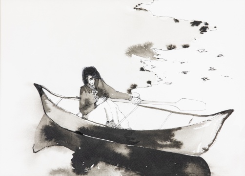 艾利森·霍金斯 Allison Hawkins 1978 美国
《秋水》 21.6×29.8 cm  纸上墨彩、彩铅 2015 由海克·库兹画廊提供
