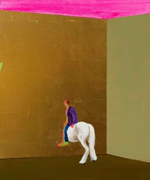 《千里走单骑 #21》 60 x 50 cm 金箔、综合材料、木板 2019
《千里走单骑 #21》 60 x 50 cm 金箔、综合材料、木板 2019