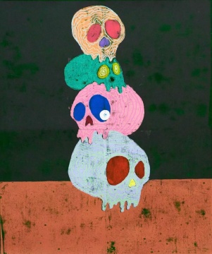 《史诗II》 100 × 80 cm 布面丙烯及综合材料 2019
《史诗II》 100 × 80 cm 布面丙烯及综合材料 2019