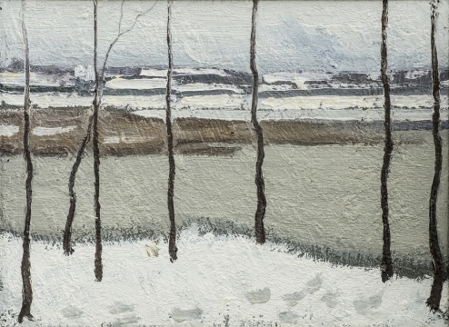 赵文量《后湖》27.2×24cm 布面油画 1962年
