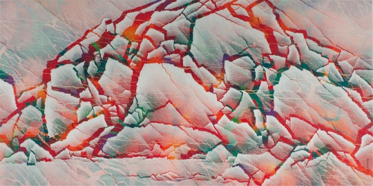 仇德树《裂变-红岩圣光》宣纸、丙烯、画布 181×360cm 2010-2011
