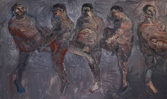《顶拐的汉子》 200x540cm 亚麻布油画 2015
《顶拐的汉子》 200x540cm 亚麻布油画 2015