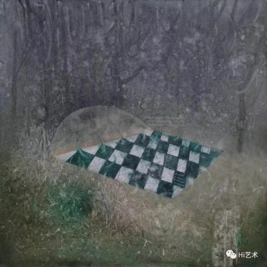 《慎独》100x100cm 布面油画 2017
《慎独》100x100cm 布面油画 2017