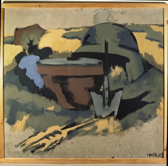 马库斯·吕佩尔兹 《德式主题——酒神的赞美诗（二）》188×198cm 胶画颜料画 1972
