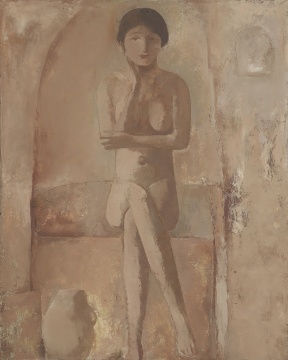 《坐着的女人体》100x80cm 布面油画 1992
