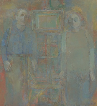 《我和小春》 130x120cm 布面油画1995
《我和小春》 130x120cm 布面油画1995
