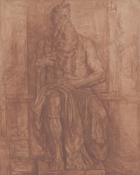 《摩西》100x80cm 布面素描 2012
《摩西》100x80cm 布面素描 2012