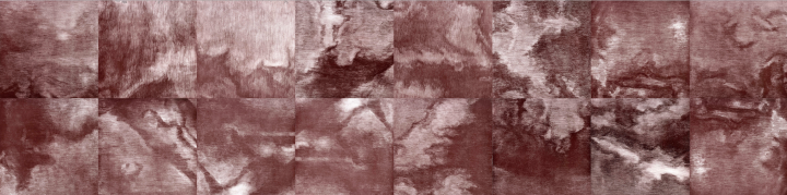《红之九》56×224cm(28×28cm×16) 铜版画  2018
