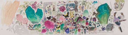 王濛莎《溶翠》75x20.5cm 纸本水墨 2019
