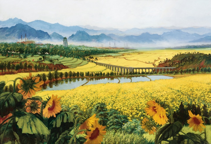 吴作人《战地黄花分外香》119×176cm 布面油画 1977©️泰康收藏
吴作人《战地黄花分外香》119×176cm 布面油画 1977©️泰康收藏