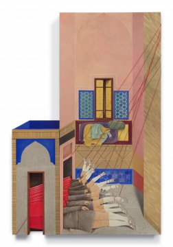 阿尔万家·科斯拉维《凌波》71.12×157.48 cm 丙烯脂酸绘于装裱了亚麻的木板上 2018
