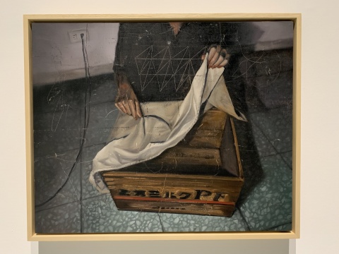 时永骏 《被白布盖住的箱子》 60.5×72.5cm 布面油画 2019