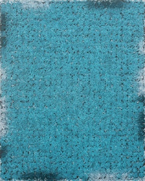《作品19-7》100×80cm 布上宣纸、墨、油彩 2019
《作品19-7》100×80cm 布上宣纸、墨、油彩 2019