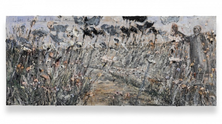 《一千多花盛开》 250×585×10cm 布面油彩、丙烯、虫漆、木炭、感光纸 2012
《一千多花盛开》 250×585×10cm 布面油彩、丙烯、虫漆、木炭、感光纸 2012