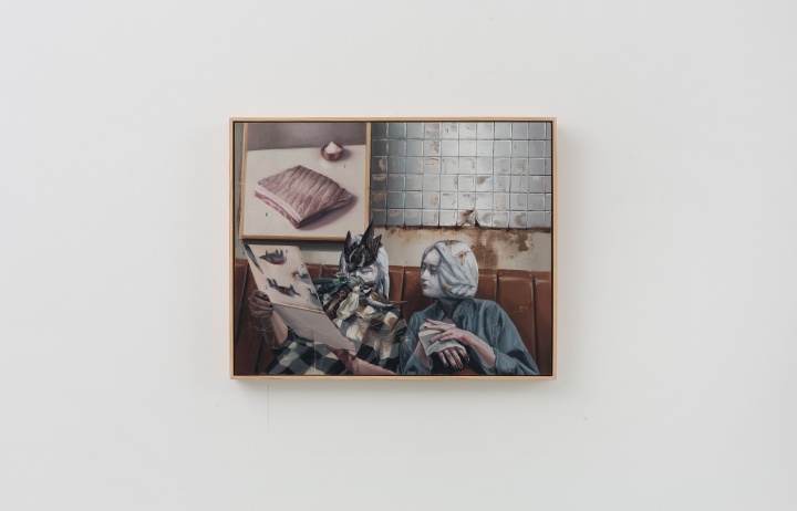 时永骏《有鸟环绕的烧肉店》72.5×91cm 布面油画 2018
时永骏《有鸟环绕的烧肉店》72.5×91cm 布面油画 2018