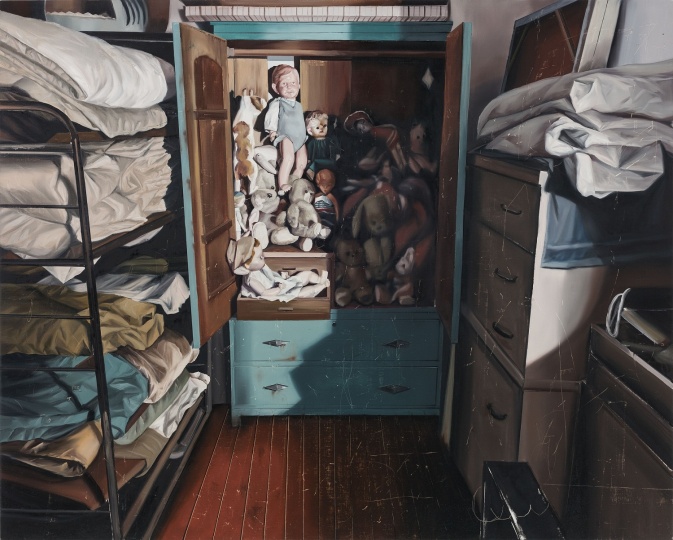 时永骏《衣柜里的布偶》182×227cm 布面油画 2017
时永骏《衣柜里的布偶》182×227cm 布面油画 2017