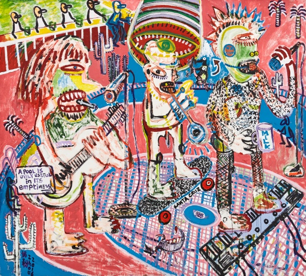 《游泳池只有干掉了才有用》180×200cm 布面丙烯 2016
《游泳池只有干掉了才有用》180×200cm 布面丙烯 2016