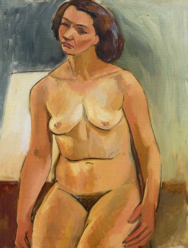 lot 1819 刘自鸣 《坐女人体》 65×50cm 布面油画 1952

估价：30万-50万元
