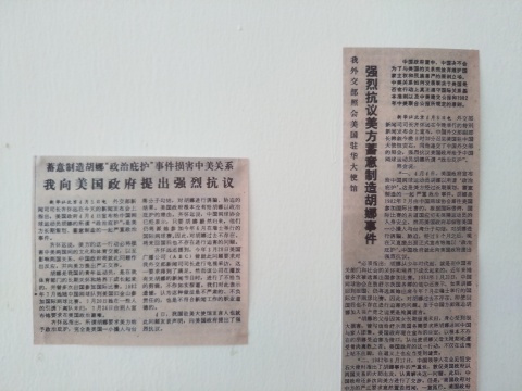 1982年中国中国女子网球运动员胡娜在美国加州圣克拉拉参加联合会杯网球比赛时，从球队下榻的酒店消失，之后申请政治避难。艺术家：王博
