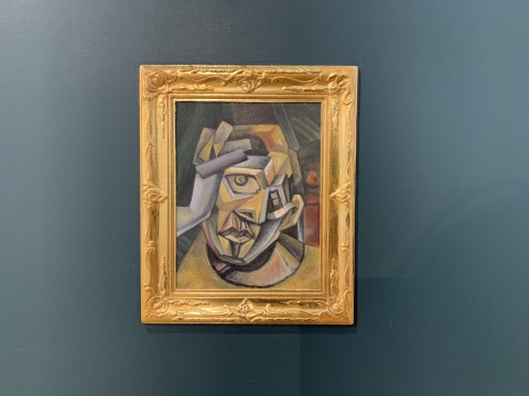 《毕加索自画像》 120×90cm 板上综合材料 2019
