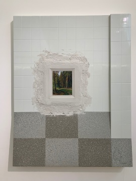 《窗口》 128×100cm 板上综合材料 2019
