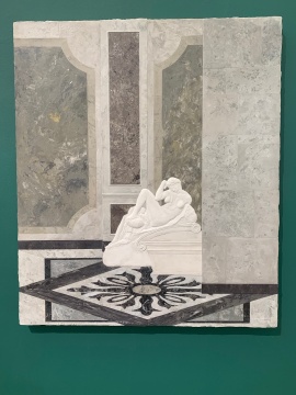 《掉落-1》 80×80cm 板上综合材料 2018
