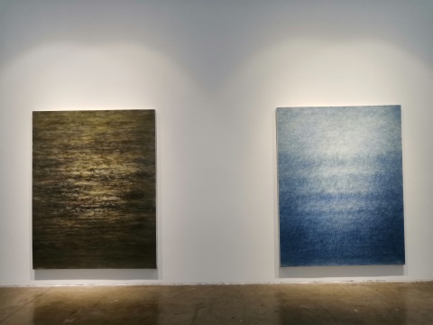 刘国夫，“弥漫”230x180cm，布面油彩，2015 “敞”230x180cm，布面油彩，2016
