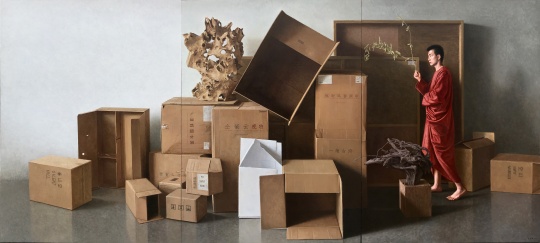 仝紫云《观物之十七》195×432cm布面油画2017-2019
仝紫云《观物之十七》195×432cm布面油画2017-2019