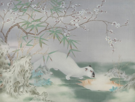 王昊《寒山浮翳》92x70cm绢本重彩 2019
王昊《寒山浮翳》92x70cm绢本重彩 2019