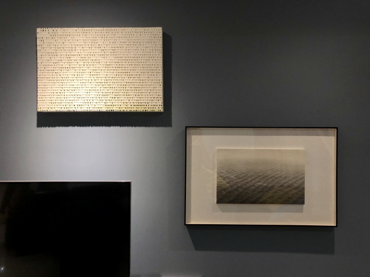 Freda家中的电视墙,下图左为艺术家欧劲作品,右为王牧羽作品
Freda家中的电视墙,下图左为艺术家欧劲作品,右为王牧羽作品
