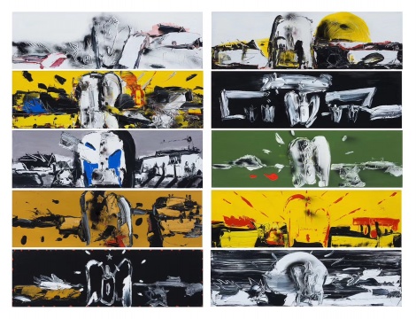 刘锋植“奶之门系列”60×200cm×10 布面油画 2014
