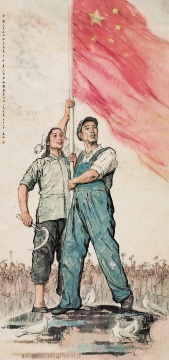 蒋兆和《中国人民从此站立起来了》283×132cm 设色纸本 1949 ©泰康收藏
