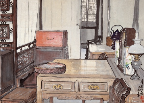 宗其香《鲁迅故居》31.3×43.5cm 纸本彩墨 1956
宗其香《鲁迅故居》31.3×43.5cm 纸本彩墨 1956