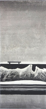 《观海》150×70cm 布面水墨、综合材料 2016
《观海》150×70cm 布面水墨、综合材料 2016