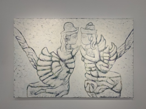 贺勋 《迦陵频伽（韵脚-发音与造型）》 100×150cm 布面油画 2015
