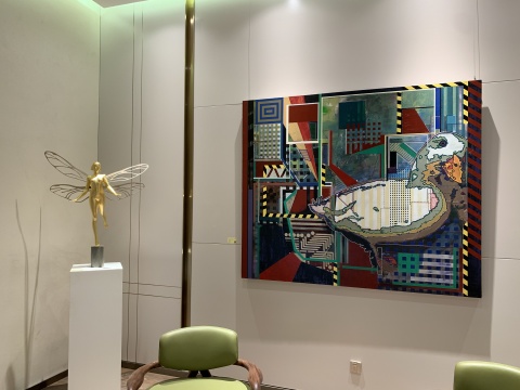 “景致内外”展览现场,贾靖作品《金钱鸭子》(标价10.6万元)
“景致内外”展览现场,贾靖作品《金钱鸭子》(标价10.6万元)