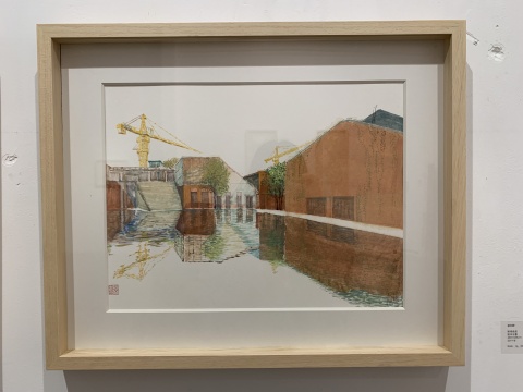 《陶溪川的美术馆》 44.9×33.9cm 纸本水墨 2019 《陶溪川的美术馆》 44.9×33.9cm 纸本水墨 2019